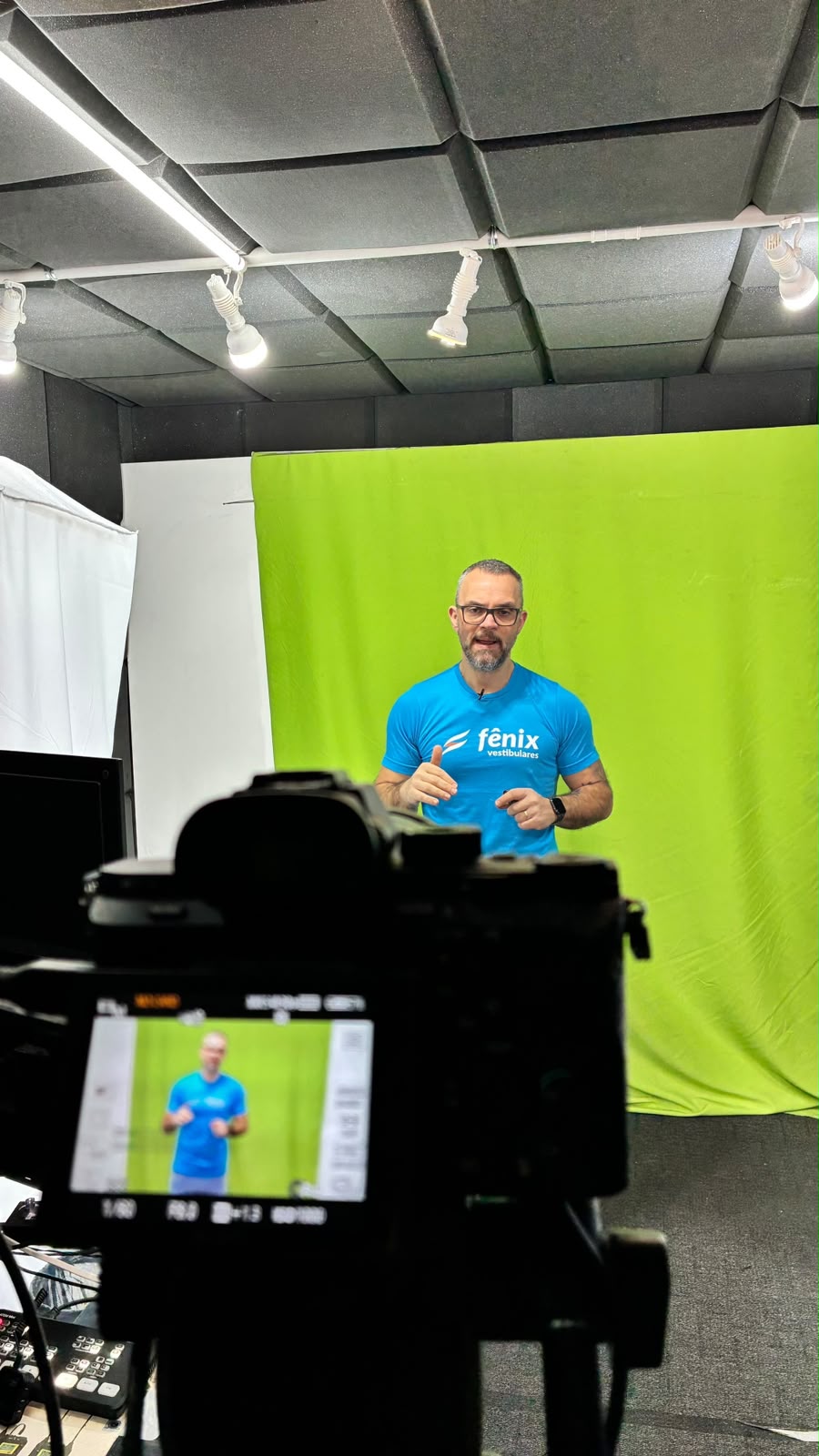 Gravação de videoaula no estúdio